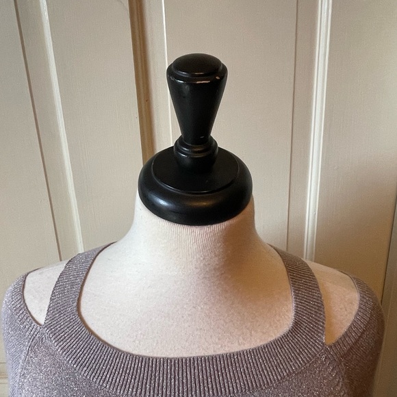 Loft Gray cold shoulder sweater with woven metallic - Picture 2 of 5